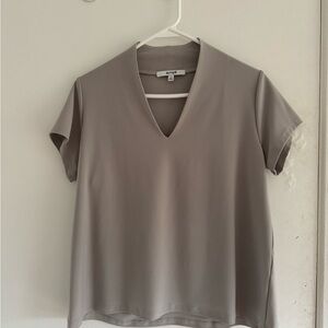 Sympli Gray V-Neck Short Sleeve Top
